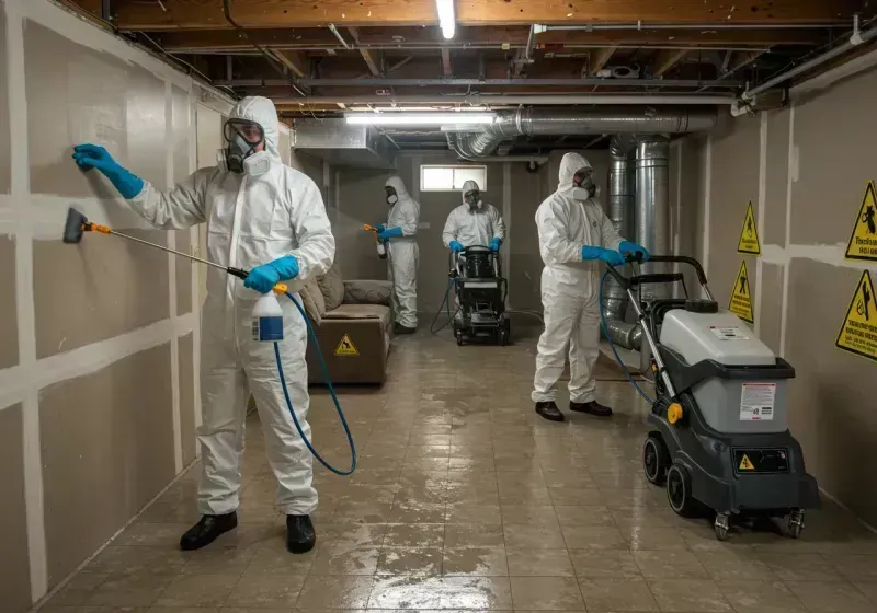 Basement Moisture Removal and Structural Drying process in New Milford, CT